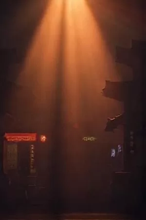 潜渊画师竖版海报：深蓝水下的画架与漂浮颜料